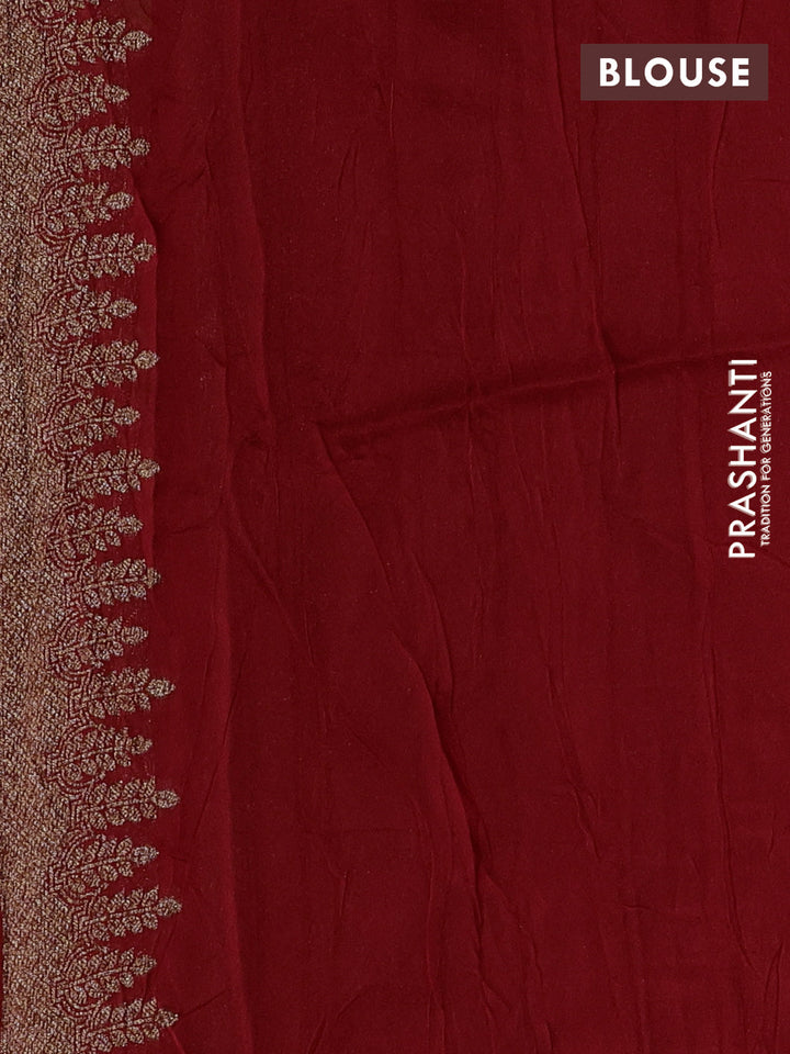 Red Banarasi Semi Raw Silk Saree
