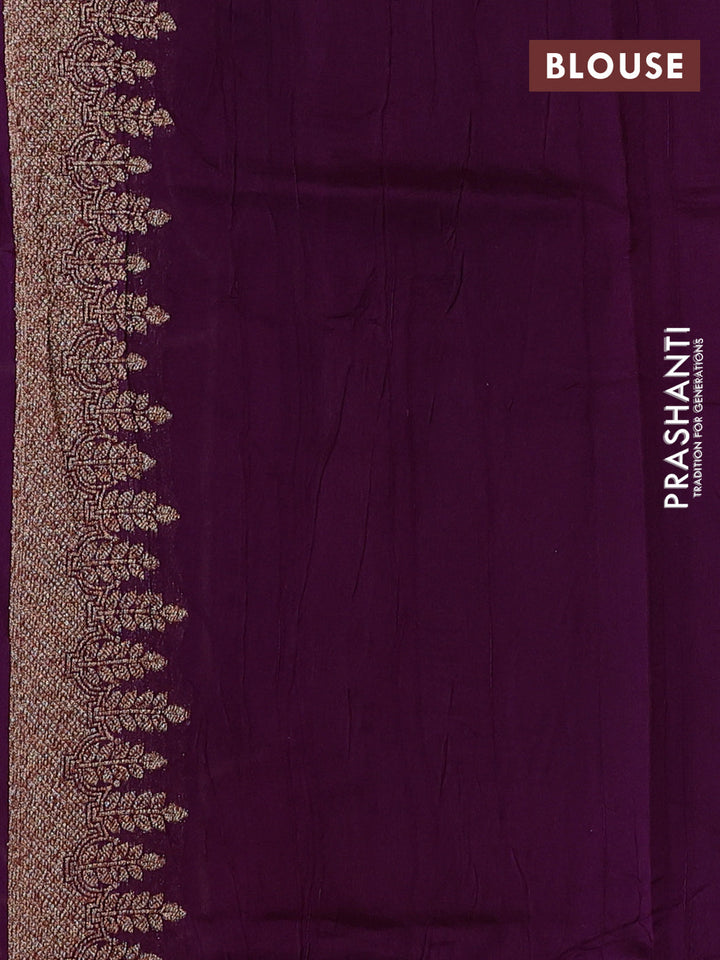 Purple Banarasi Semi Raw Silk Saree