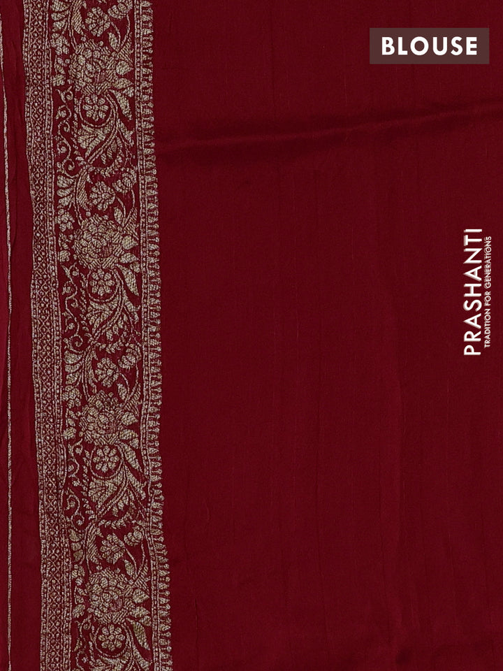 Red Banarasi Semi Raw Silk Saree