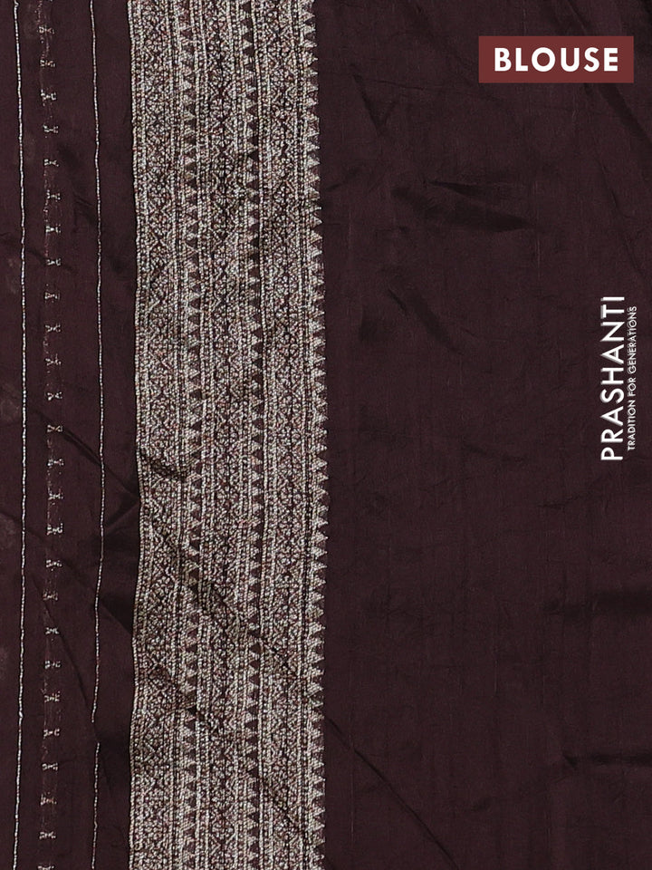 Coffee Brown Banarasi Semi Raw Silk Saree
