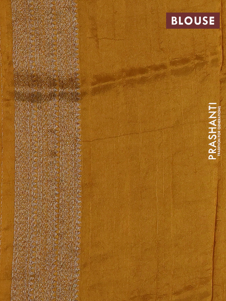 Mustard Yellow Banarasi Semi Raw Silk Saree