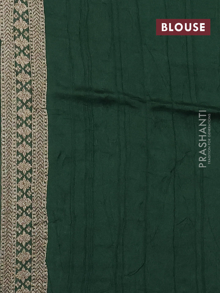 Green Banarasi Semi Raw Silk Saree