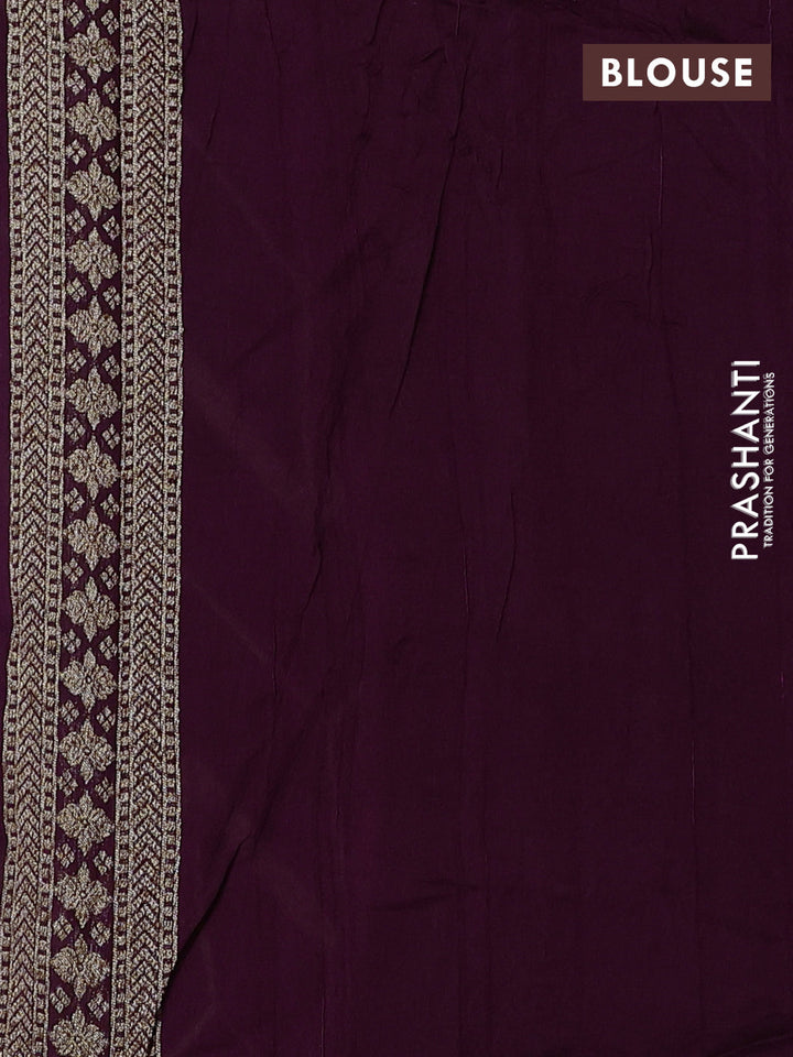 Wine Banarasi Semi Raw Silk Saree