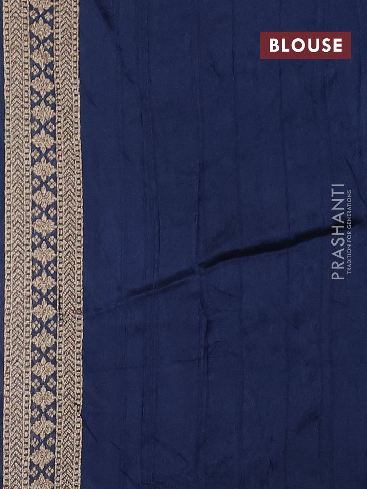 Peacock Blue Banarasi Semi Raw Silk Saree