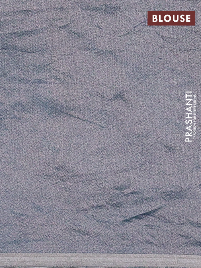 Peacock Blue Pure Organza Silk - Zari Weaving