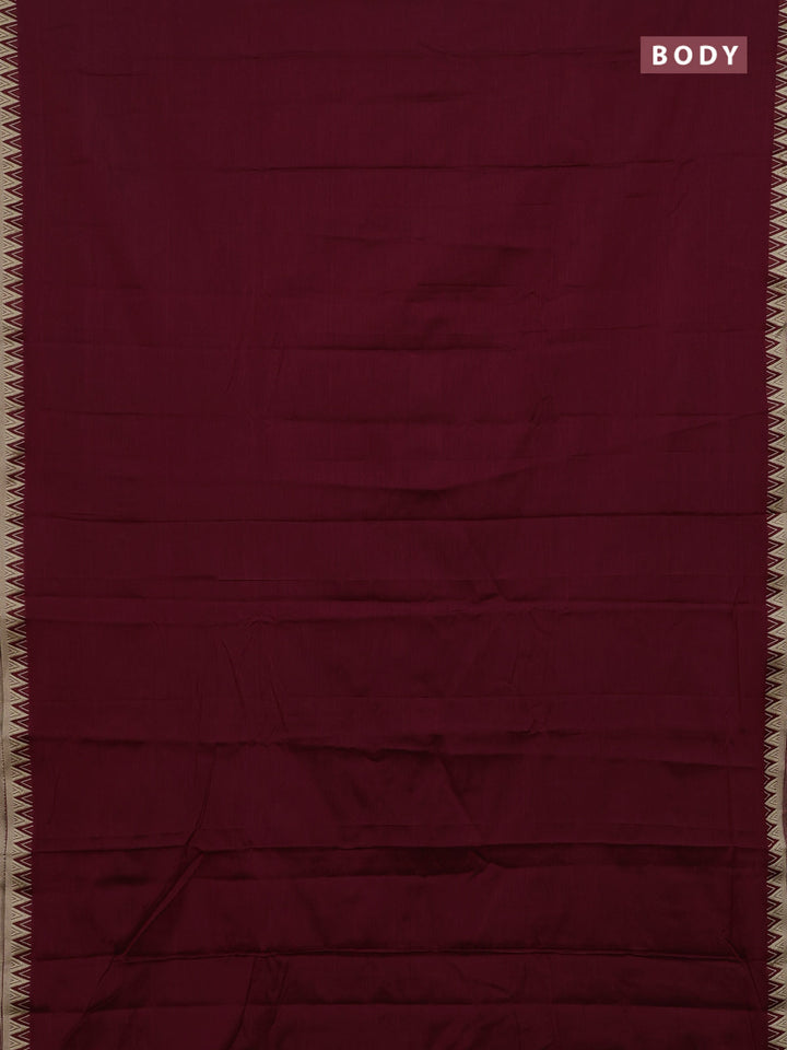 Maroon & Orange Narayanpet Cotton - Kalamkari Blouse