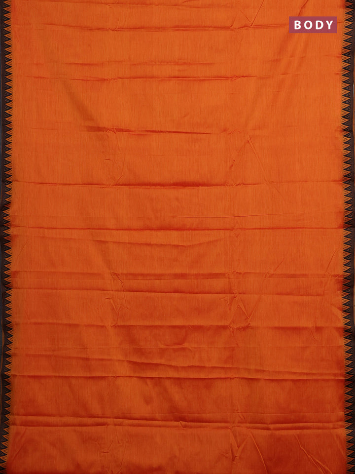 Sunset Orange & Royal Blue Narayanpet Cotton - Kalamkari Blouse