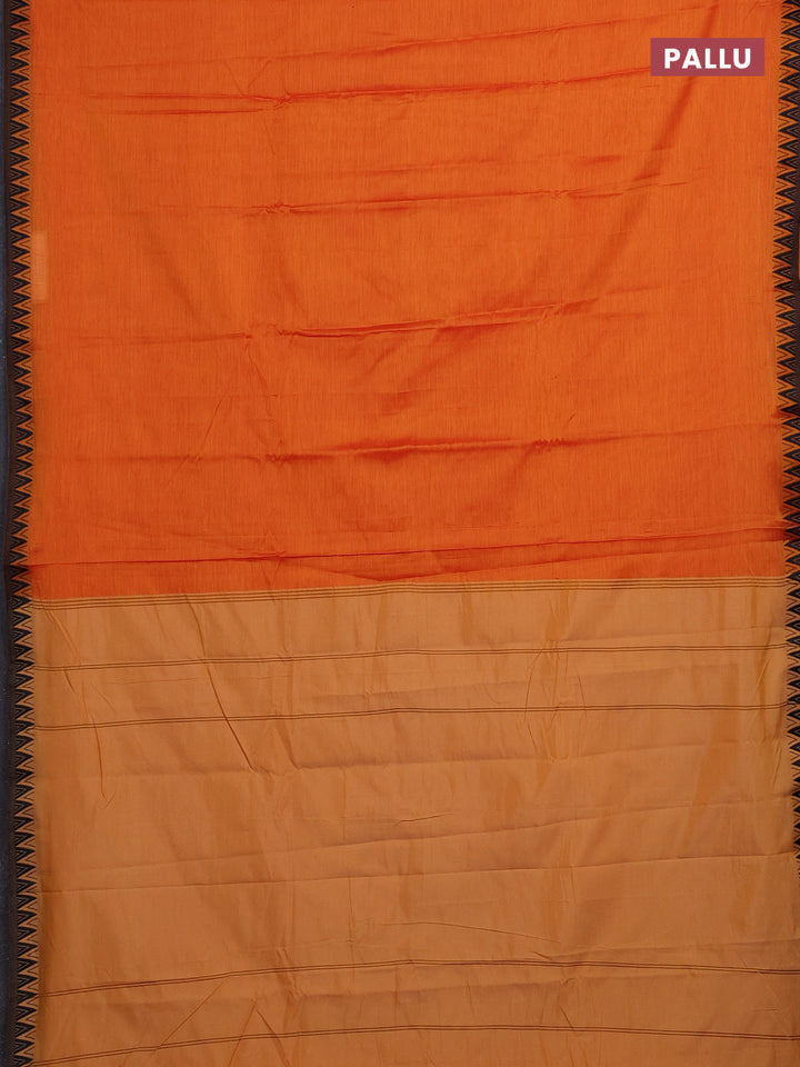 Sunset Orange & Royal Blue Narayanpet Cotton - Kalamkari Blouse