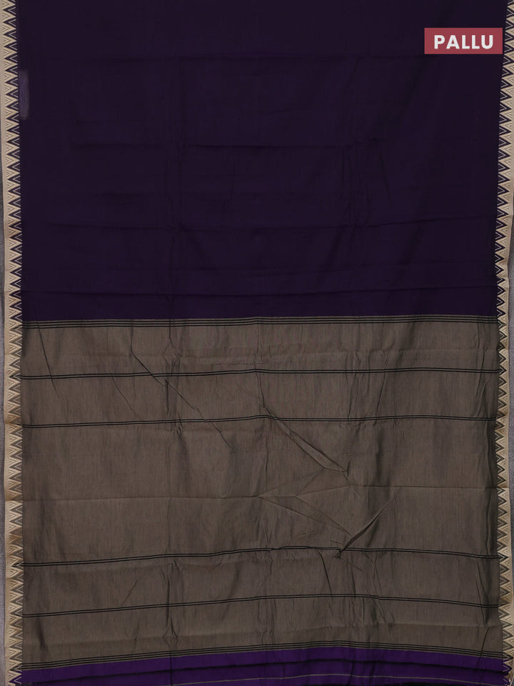 Violet & Royal Blue Narayanpet Cotton - Kalamkari Blouse