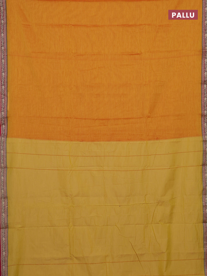 Mustard Yellow & Brown Narayanpet Cotton - Kalamkari Blouse