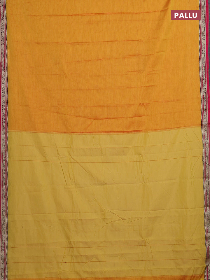 Yellow & Rust Narayanpet Cotton - Kalamkari Blouse