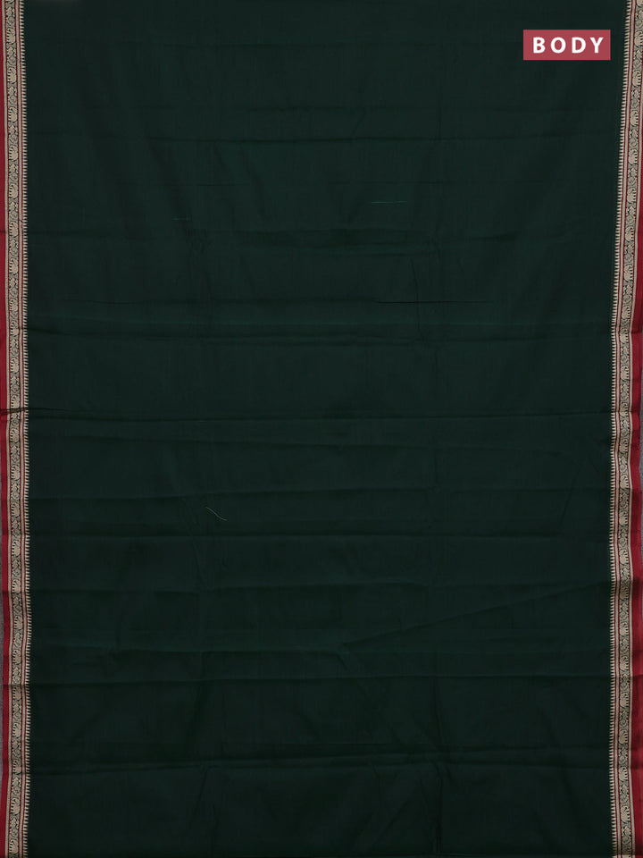 Bottle Green & Green Narayanpet Cotton - Kalamkari Blouse