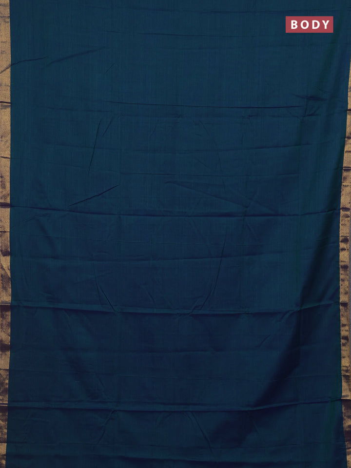 Peacock Blue & Mehendi Green Narayanpet Cotton - Kalamkari Blouse