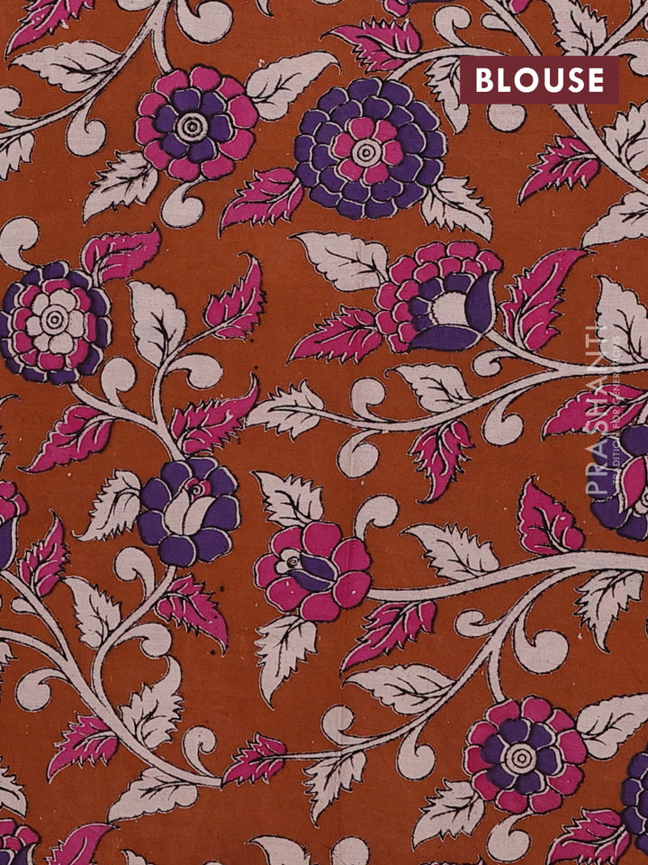 Green & Brown Narayanpet Cotton - Kalamkari Blouse