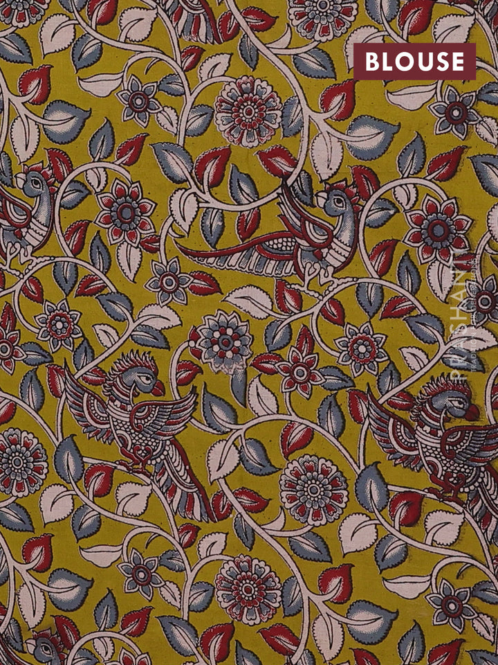 Green & Mehendi Green Narayanpet Cotton - Kalamkari Blouse