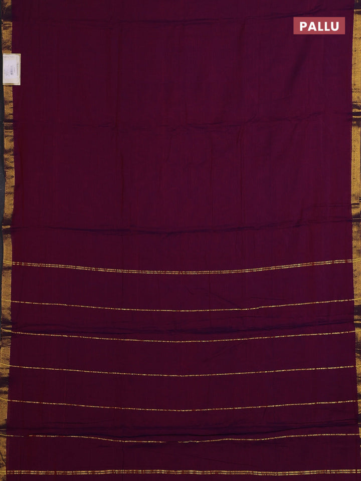 Purple & Mehendi Green Narayanpet Cotton - Kalamkari Blouse