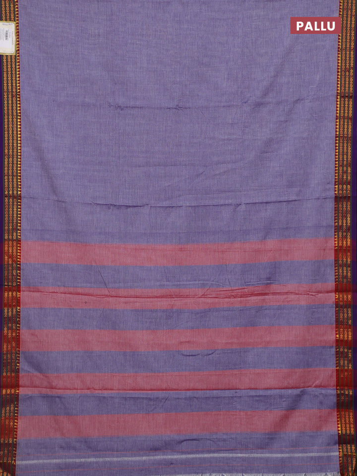 Purple & Blue Narayanpet Cotton - Kalamkari Blouse