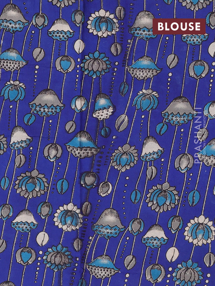 Purple & Blue Narayanpet Cotton - Kalamkari Blouse