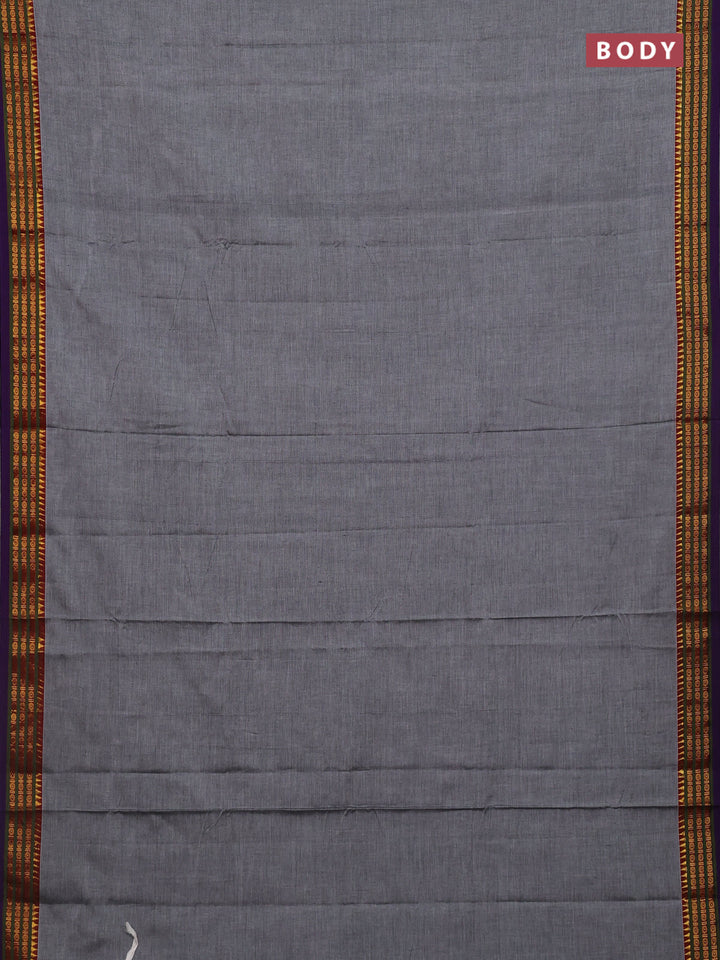 Grey & Beige Narayanpet Cotton - Kalamkari Blouse