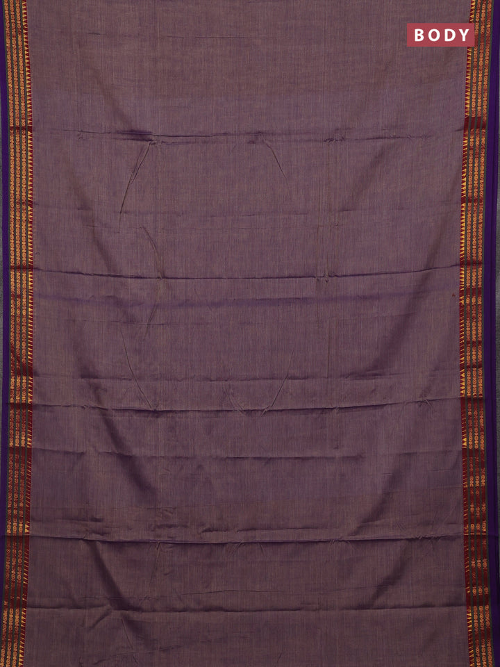 Purple & Blue Narayanpet Cotton - Kalamkari Blouse