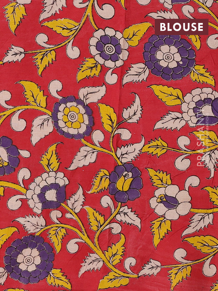 Red Narayanpet Cotton - Kalamkari Blouse