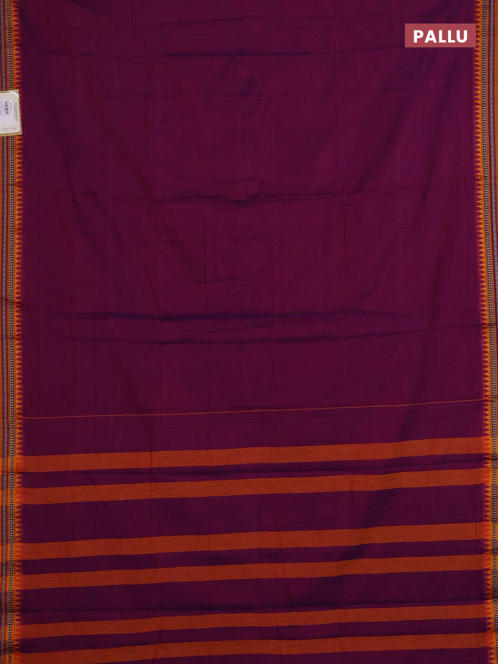 Purple & Mustard Yellow Narayanpet Cotton - Kalamkari Blouse