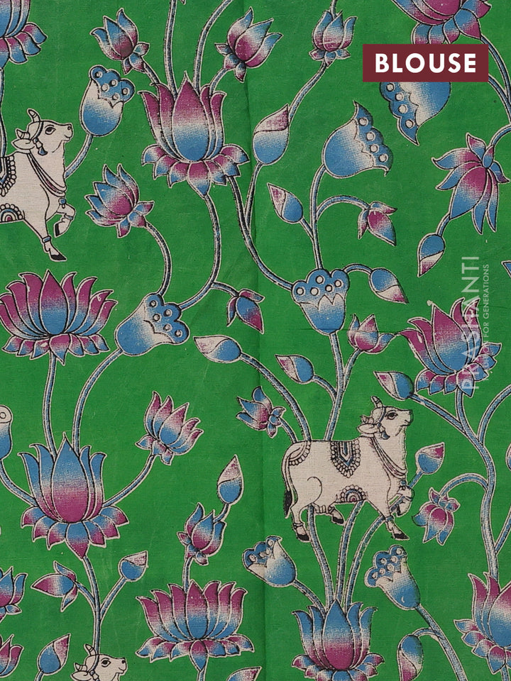 Maroon & Green Narayanpet Cotton - Kalamkari Blouse