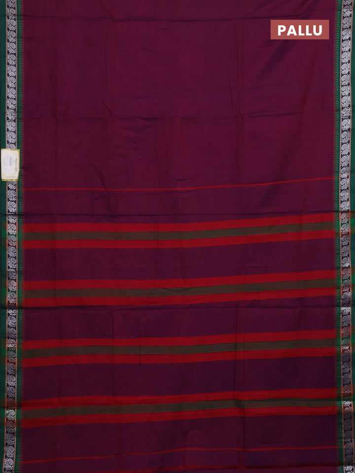 Purple & Beige Narayanpet Cotton - Kalamkari Blouse
