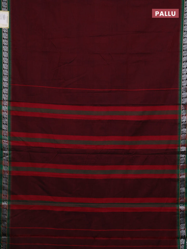 Maroon & Beige Narayanpet Cotton - Kalamkari Blouse