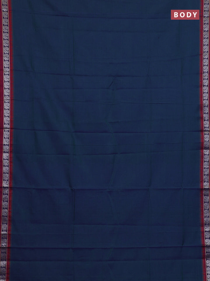 Peacock Blue & Mehendi Green Narayanpet Cotton - Kalamkari Blouse