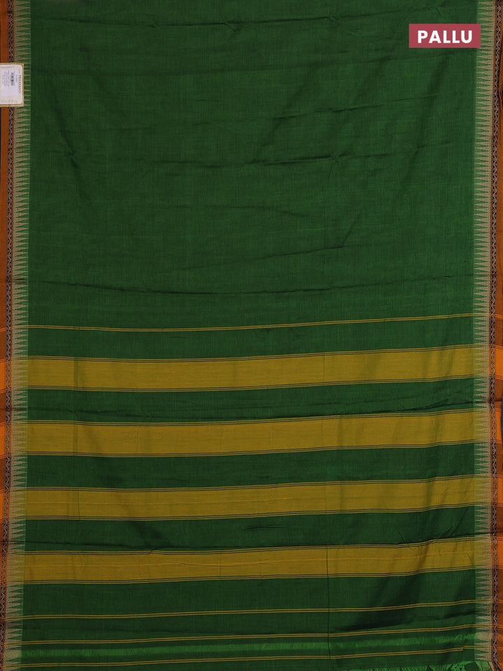 Sap Green & Mustard Yellow Narayanpet Cotton - Kalamkari Blouse