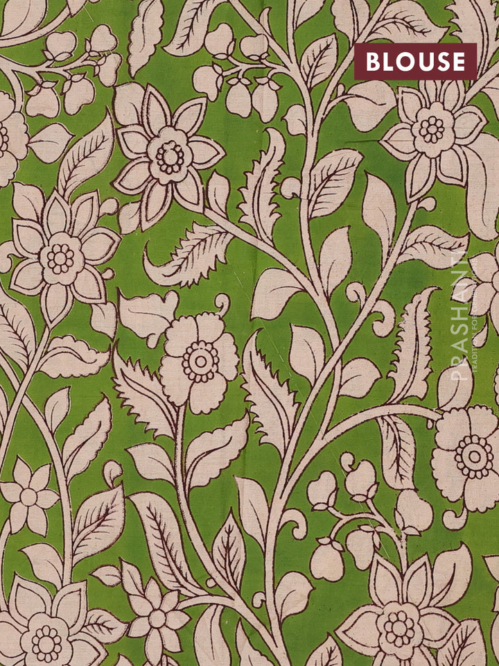 Maroon & Green Narayanpet Cotton - Kalamkari Blouse