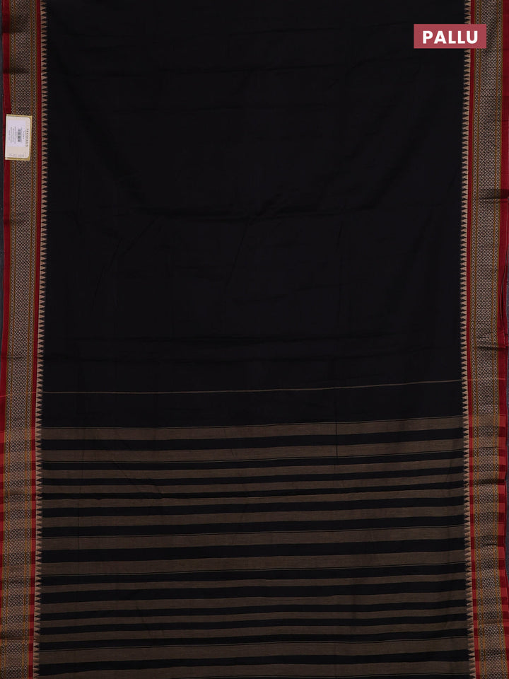 Black & Maroon Narayanpet Cotton - Kalamkari Blouse