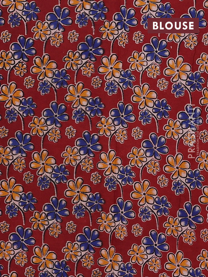 Black & Maroon Narayanpet Cotton - Kalamkari Blouse
