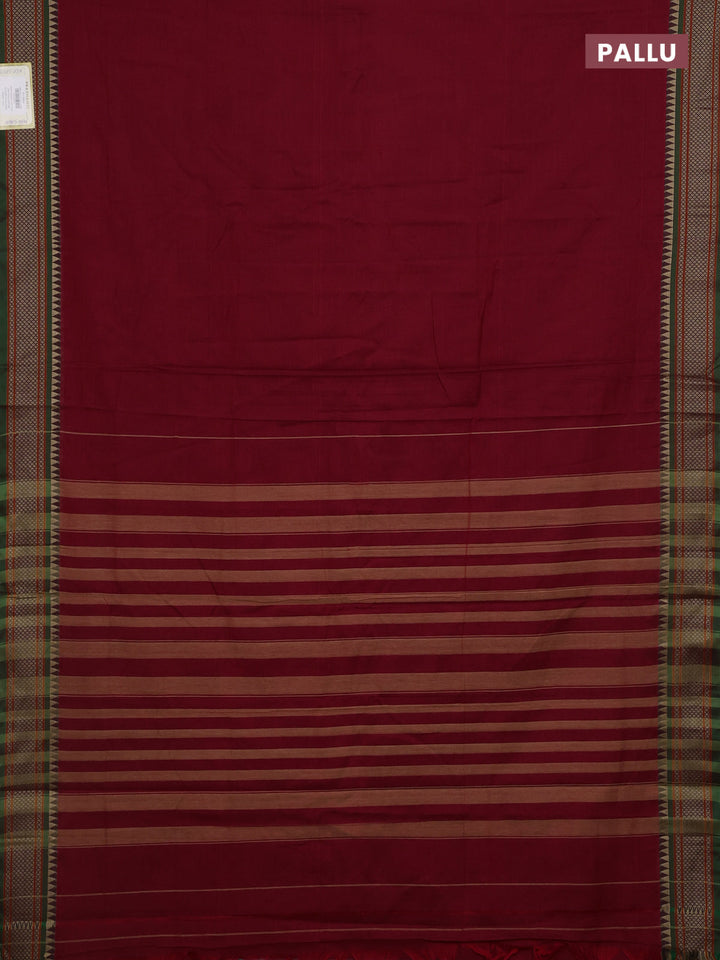Red & Green Narayanpet Cotton - Kalamkari Blouse