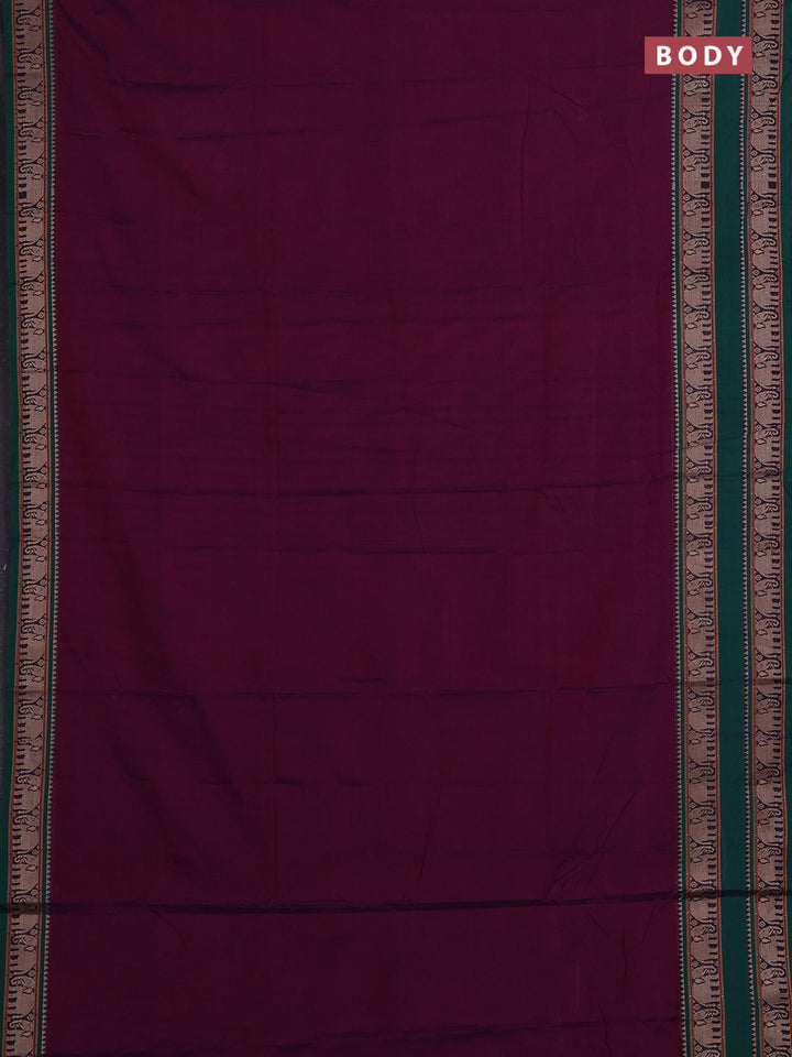 Purple & Green Narayanpet Cotton - Kalamkari Blouse