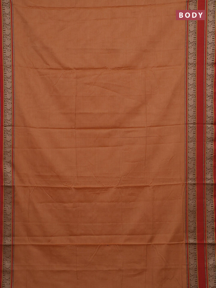 Mustard & Brown Narayanpet Cotton - Kalamkari Blouse