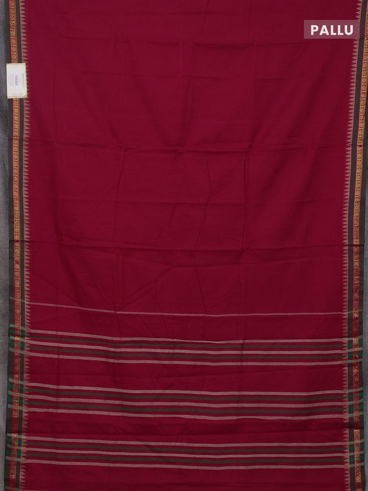 Red & Lime Green Narayanpet Cotton - Kalamkari Blouse