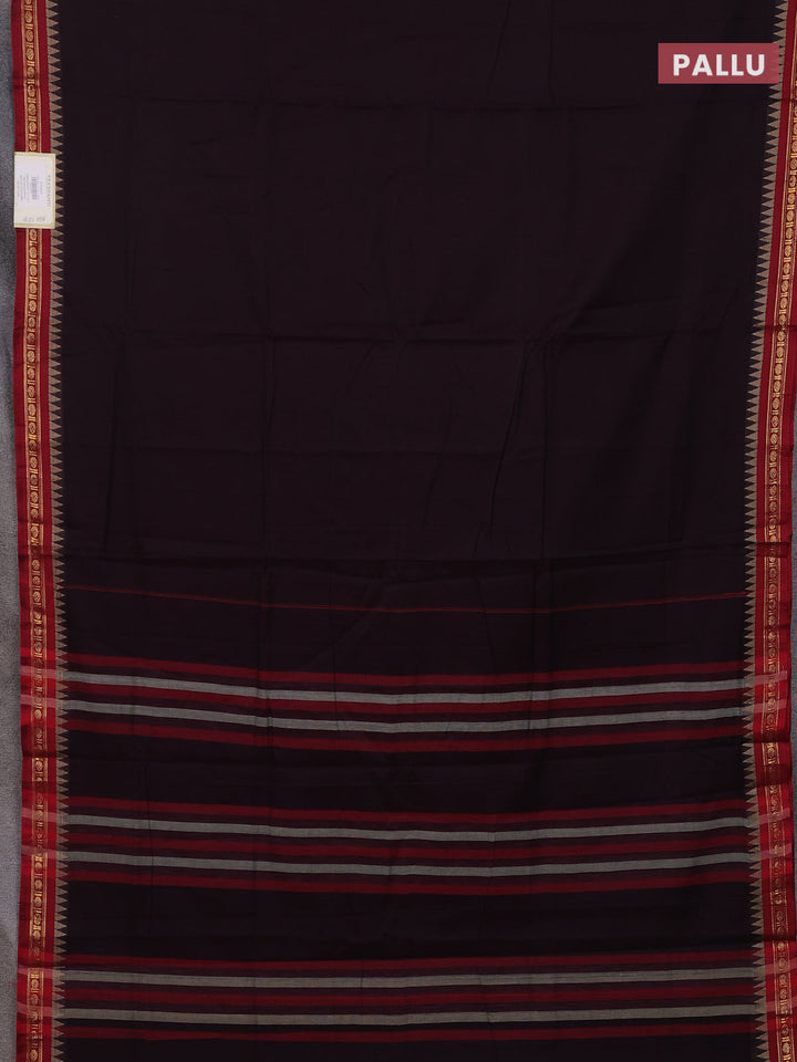 Wine & Beige Narayanpet Cotton - Kalamkari Blouse
