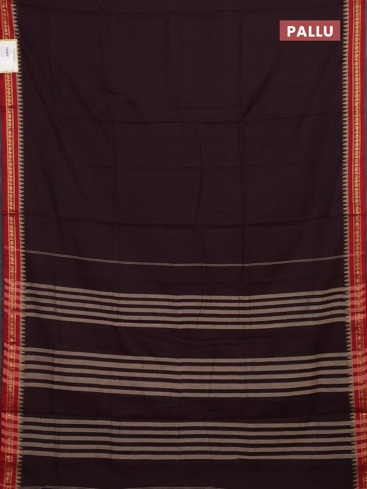 Wine & Off White Narayanpet Cotton - Kalamkari Blouse