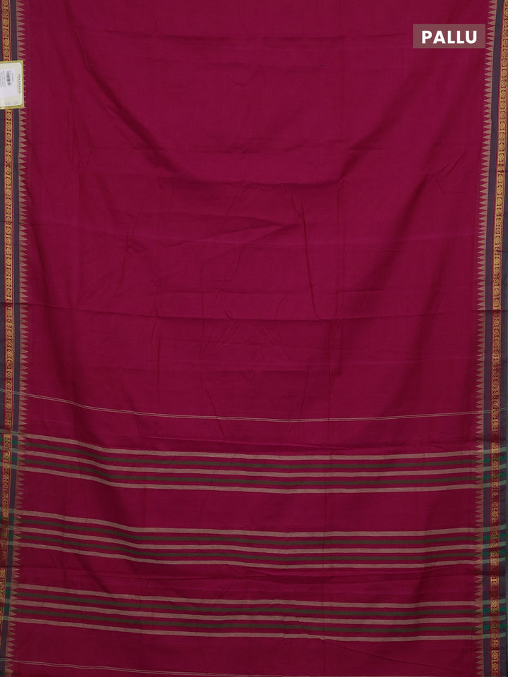 Pink & Peacock Green Narayanpet Cotton - Kalamkari Blouse