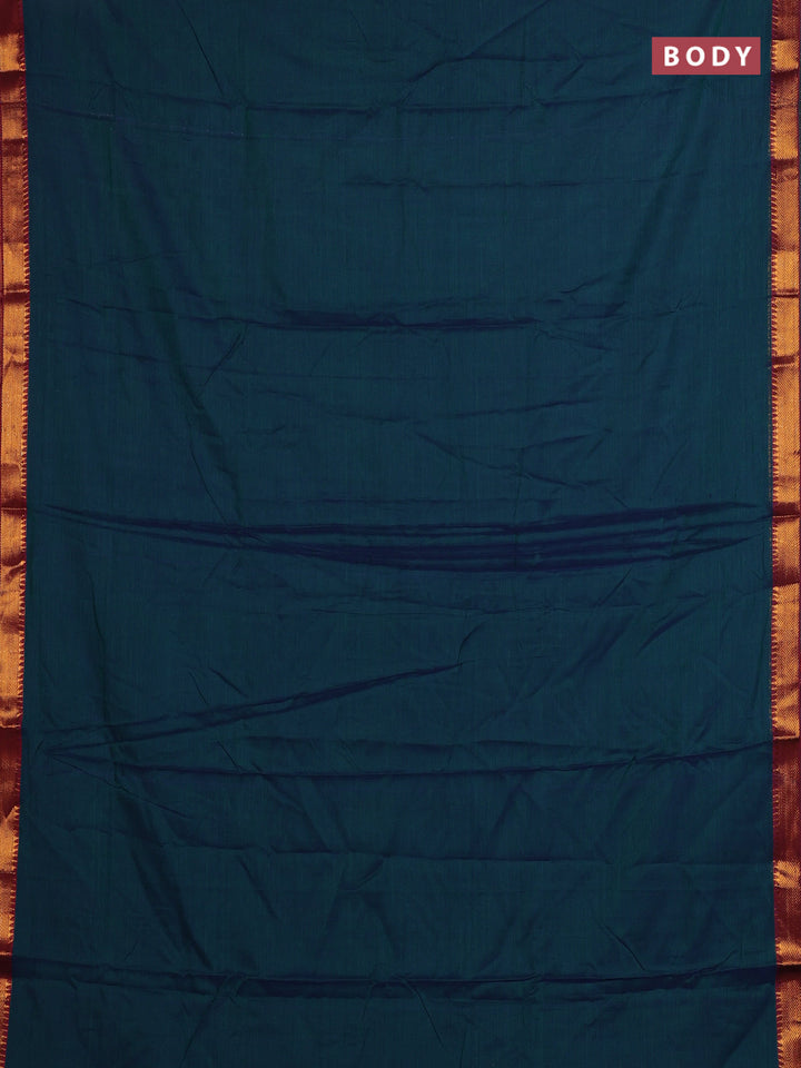 Peacock Green & Brown Narayanpet Cotton - Kalamkari Blouse