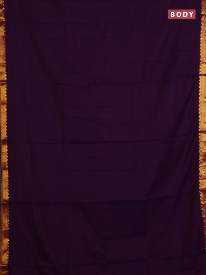 Purple & Orange Narayanpet Cotton - Kalamkari Blouse