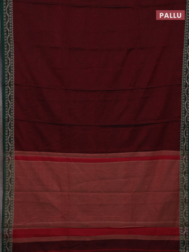 Maroon & Green Narayanpet Cotton - Kalamkari Blouse