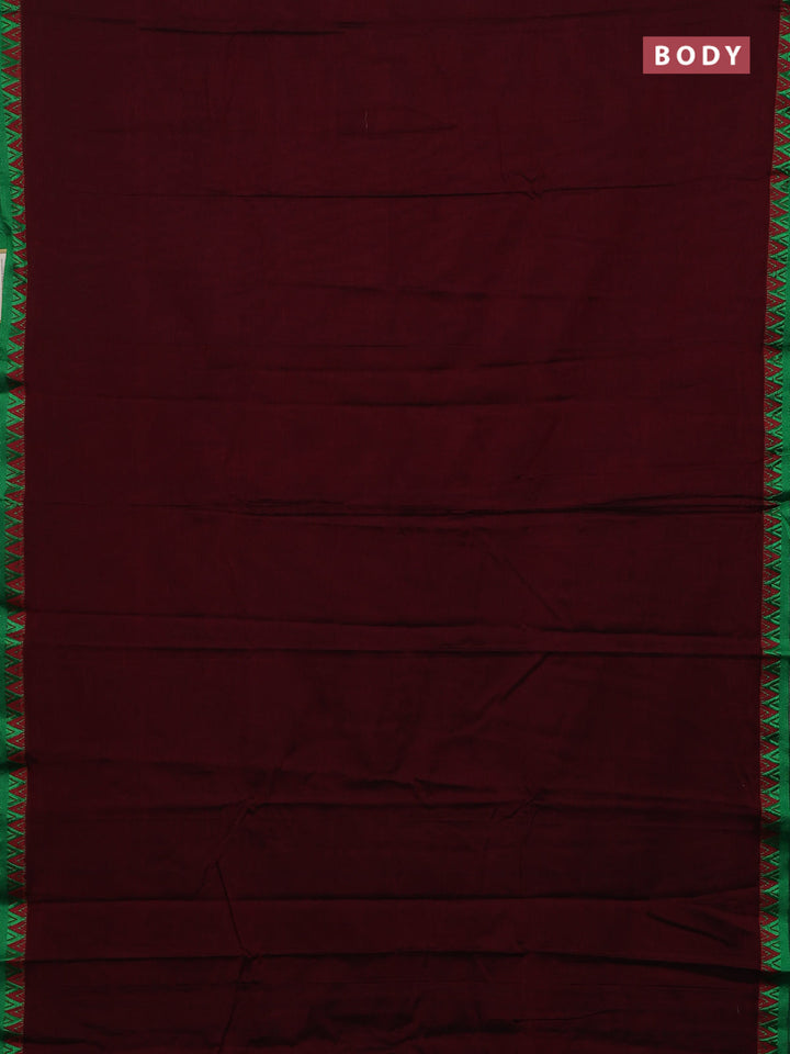 Maroon & Green Narayanpet Cotton - Kalamkari Blouse