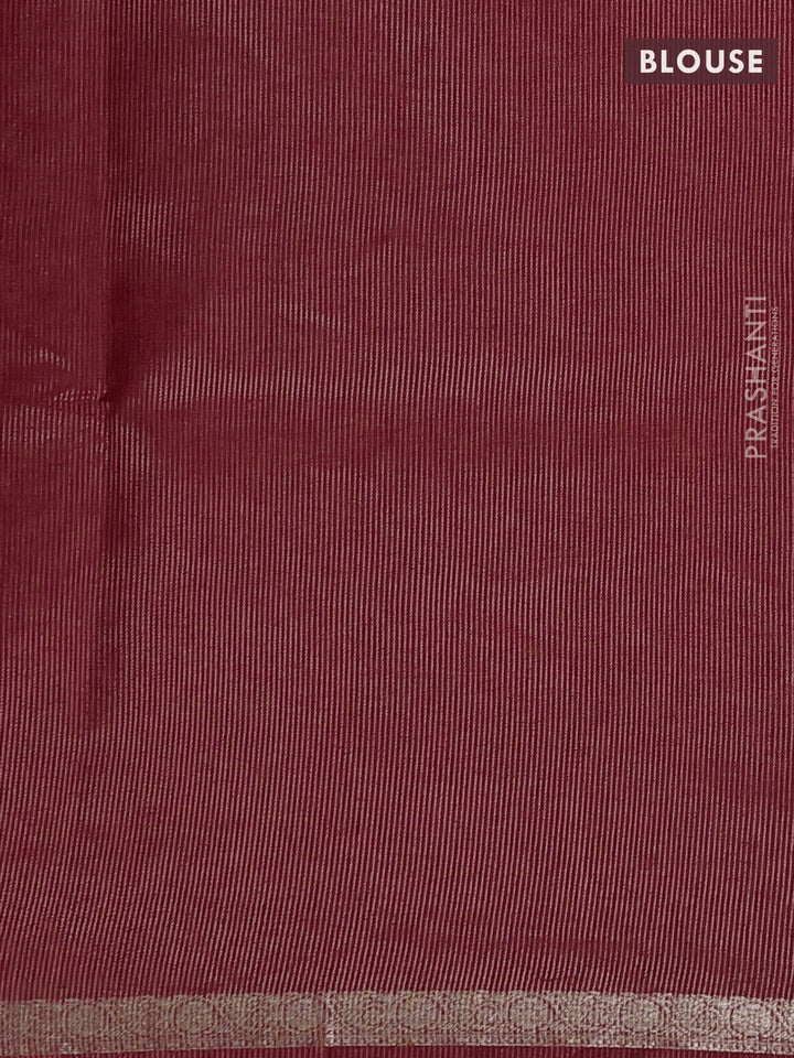 Red Art Tussar Silk - Embroidery