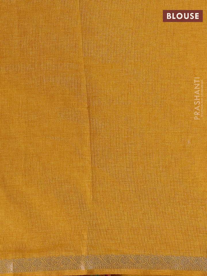 Yellow Art Tussar Silk - Embroidery