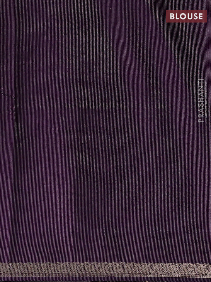 Purple Art Tussar Silk - Embroidery