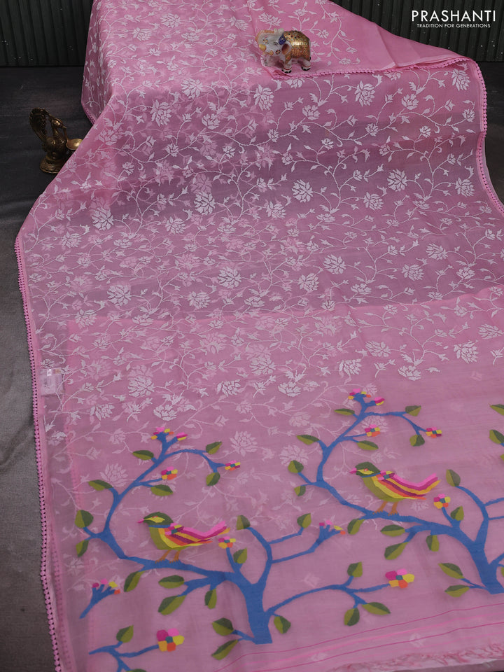 Light Pink Pure Organza Silk - Embroidery