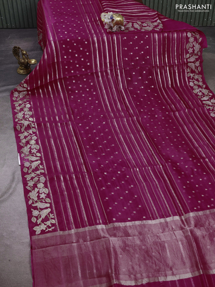 Pink Pure Organza Silk - Embroidery